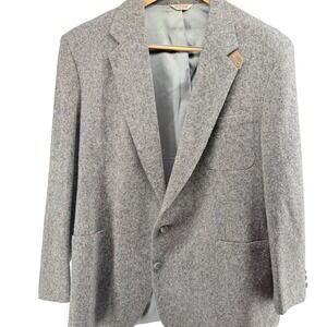 Stewart County 100% Pure Wool Blazer Men's 48L USA Made Tweed Sport Coat Jacket